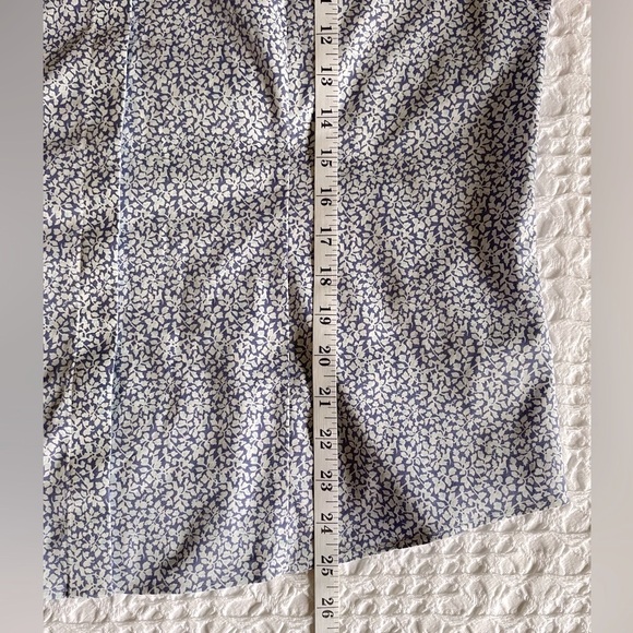 NWT Talbots 16P Floral Button Down Blouse Purple Blue White 3/4 Sleeve Cotton - Picture 6 of 12